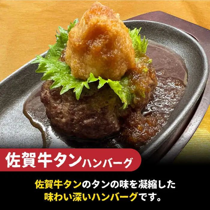 鶏軟骨・佐賀牛タン・佐賀県産和牛 3種計6個ハンバーグセット【やきとり紋次郎】[FCJ050]