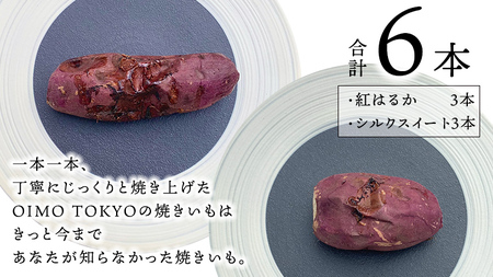 【 先行予約 2025年1月以降発送 】 oimo_tokyo 木箱入り 熟成 焼き芋 八千代町産 ( 紅はるか＆シルクスイート ) 6本セット ギフト 冷蔵 冷やし やきいも 食物繊維 さつまいも 美容 健康 スイーツ おやつ 小分け 茨城県産 [BY005ya]