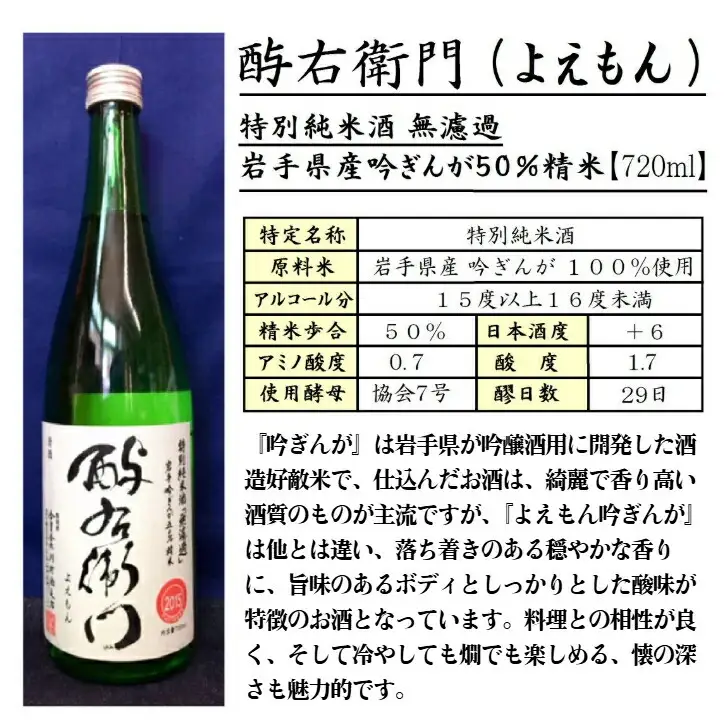地酒ファン必見！酉与右衛門（よえもん）特別純米酒　720ml×2本セット 【664】