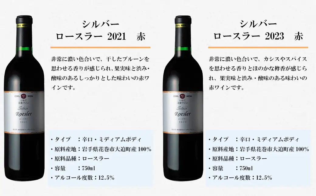 エーデルワイン 赤ワイン3品種・収穫年別 飲み比べ６本セット 【756】
