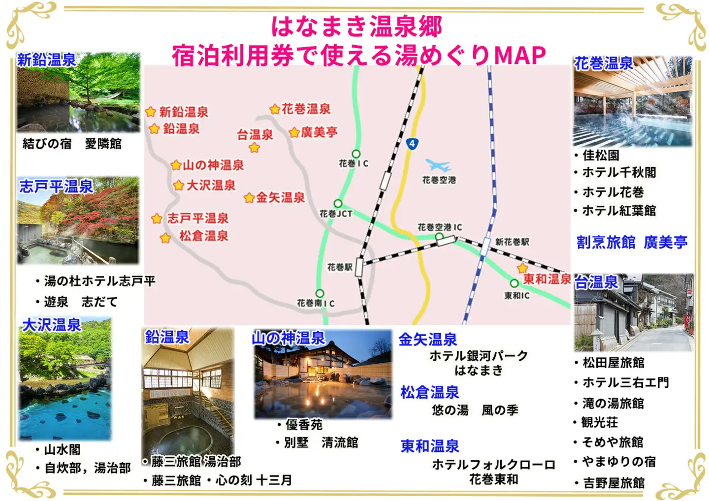 はなまき温泉郷 宿泊利用券 3,000円券×10枚 【957】