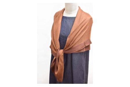 No.255 シルク カシミヤストール　「Frame」 brown【n0255_mut_A】