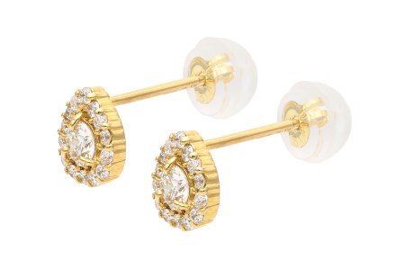 K18 ドロップデザインダイヤピアス 0.34ct 43-5417