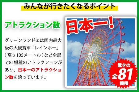 荒尾市　グリーンランド入園券＋ランチバイキング(大人4名)《30日以内に出荷予定(土日祝除く)》グリーンランドリゾート株式会社 レターパック配送 対面受け取り