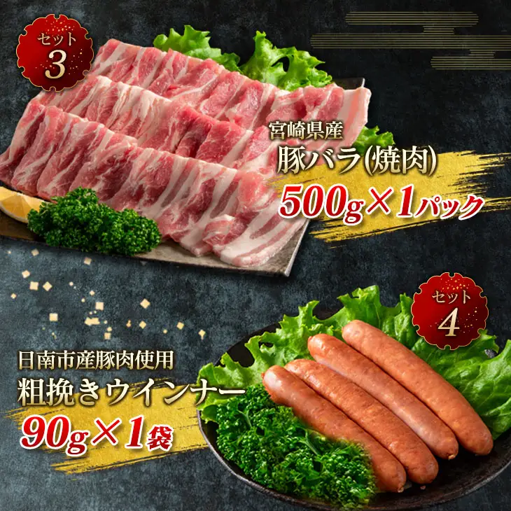 数量限定 牛肉 豚肉 食べ比べ パクパク 焼肉 セット 粗挽き ウインナー 合計1.5kg以上 国産 和牛 ウデ 豚肩ロース 豚バラ おかず 食品 人気 グルメ お弁当 BBQ キャンプ グランピング 詰め合わせ おすすめ お取り寄せ ミヤチク 宮崎県 日南市 送料無料_CD78-25