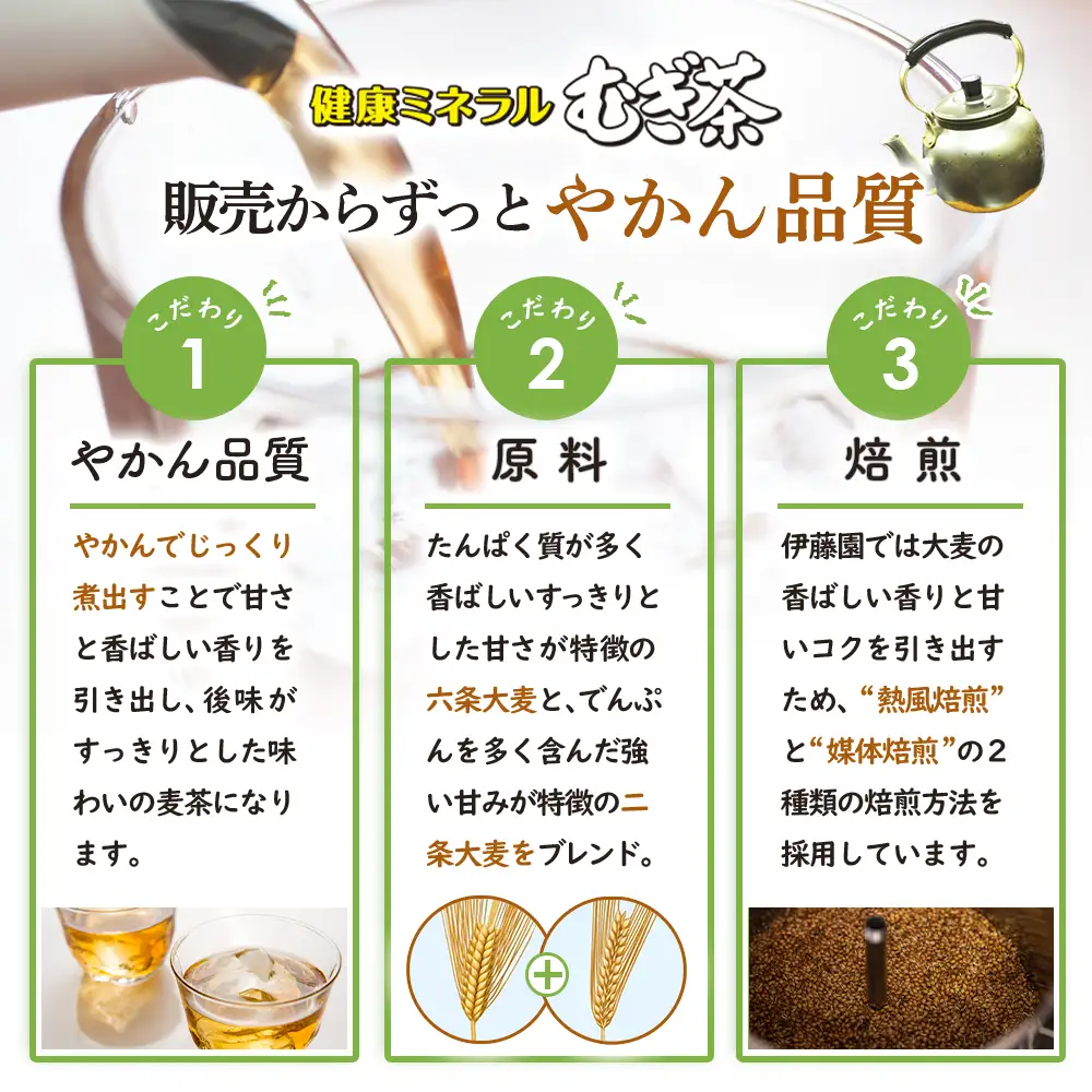 『定期便：全6回』健康ミネラル麦茶2L×6本×2箱【50000601】