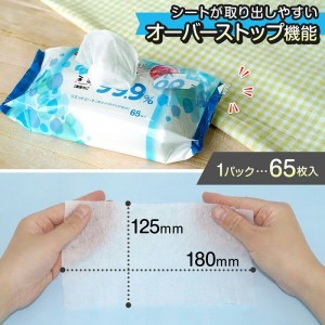アラクリーネ 水99.9%ウエットシート (65枚×8P)×6袋