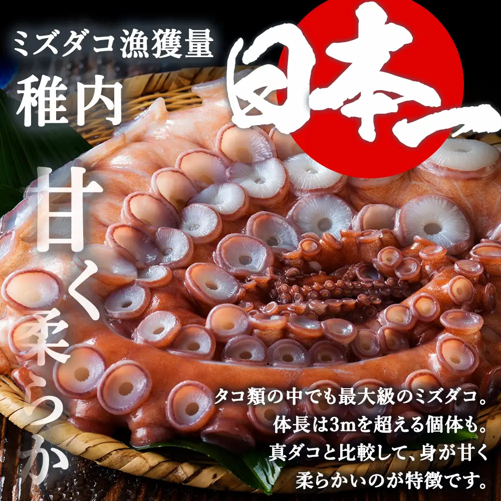 稚内産たこしゃぶ　800g(400×2)たれ付【配送不可地域：離島・沖縄県】