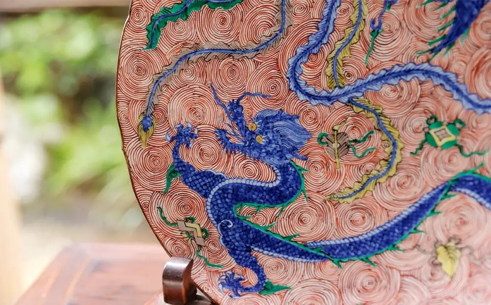 【雲泉】赤渦龍鳳凰宝文皿・萬歴龍鳳凰文皿｜京都 京焼 和絵 人気［ 京都 京焼 清水焼 人気 おすすめ インテリア ギフト プレゼント 贈答 お取り寄せ 通販 送料無料 ふるさと納税 ］
