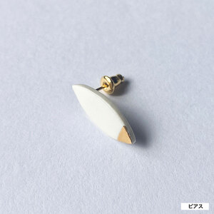 ピアス 陶磁器 Artopus.SHONAN 湘南 ピアス【マーキス ホワイト】