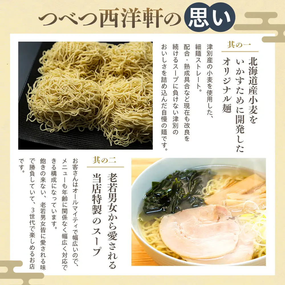 北海道津別ラーメン（白）６食セット つべつ西洋軒 | ラーメン らーめん 拉麺 麺 めん 細麺 ストレート スープ付き セット 詰合せ 詰め合わせ 北海道 津別町 送料無料