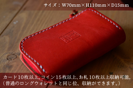 ミニウォレット -Pocket- (レッド) 牛革 財布 [B-02700205] [BFAJ006]