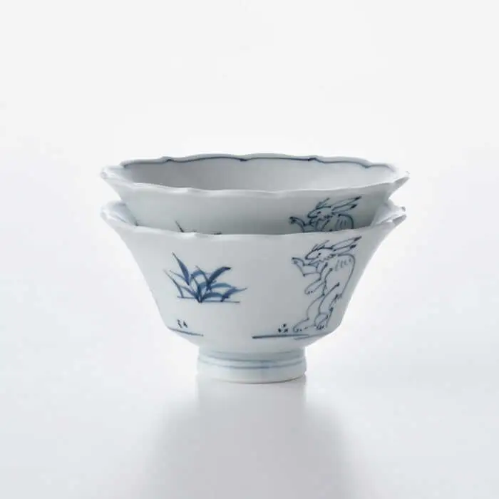 【波佐見焼】鳥獣戯画 小鉢 ペアセット 食器 皿 【洸琳窯】 [GE48] 波佐見焼