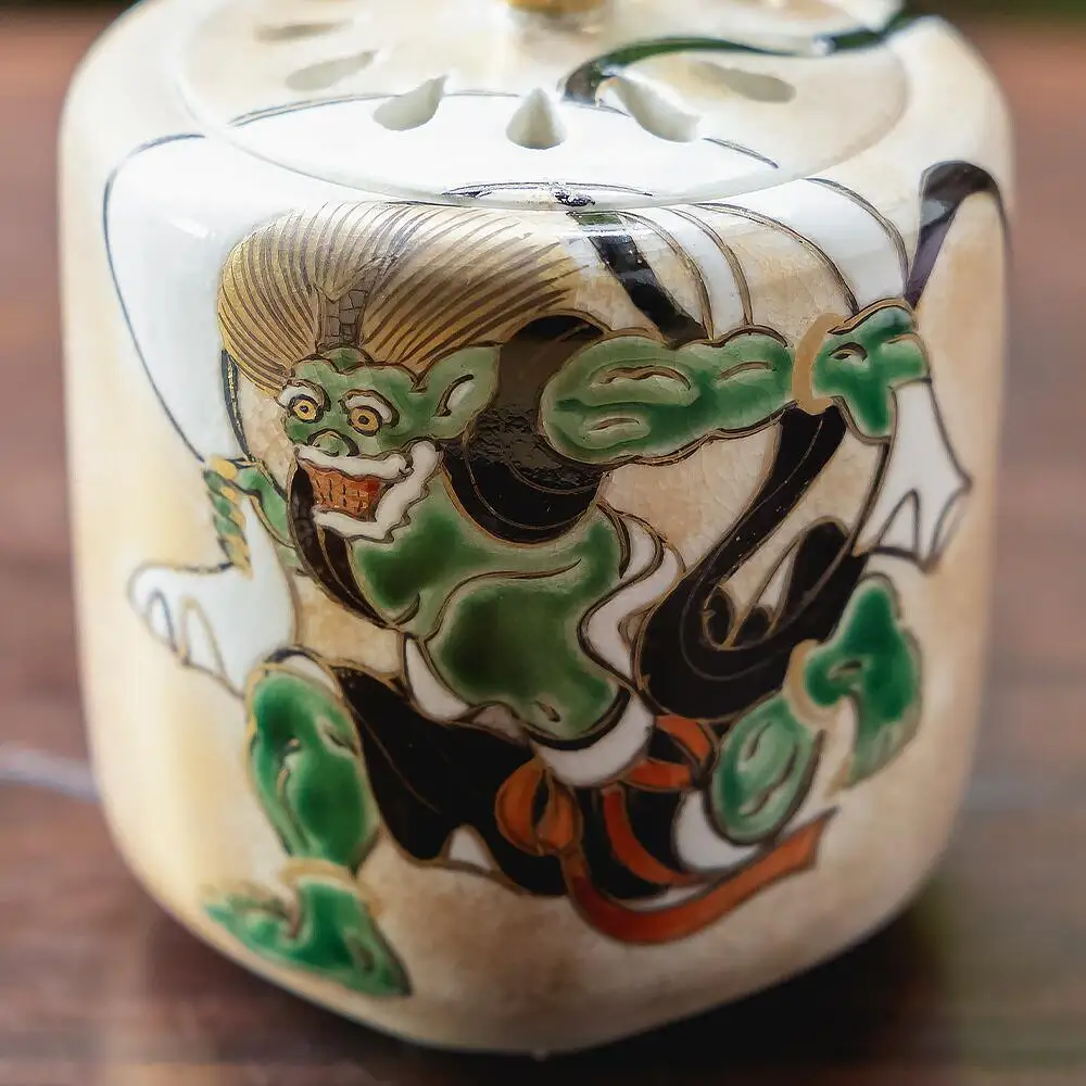 【小手鞠窯】香炉(風神雷神)｜京都 京焼 工芸品 人気［ 京都 京焼 清水焼 工芸品 人気 おすすめ 伝統工芸 お取り寄せ 通販 送料無料 ふるさと納税 ］
