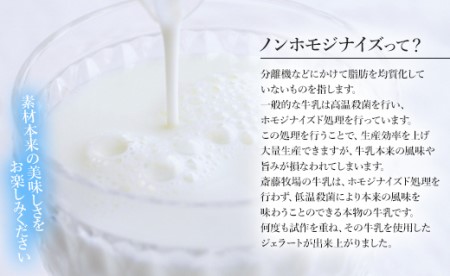 ドルチェかがみ 南国斎藤牧場ノンホモジナイズ山地酪農牛乳ボトルジェラートセット 6個入り dc-0056