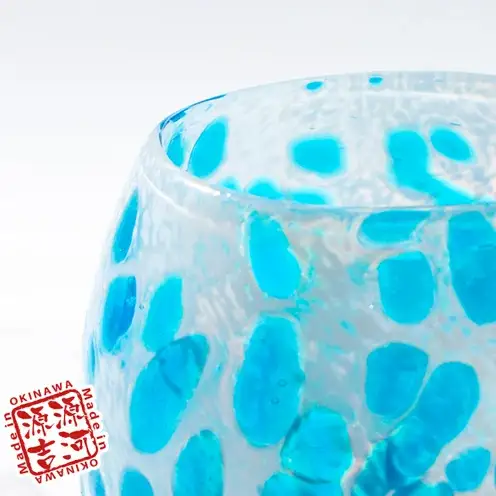 【琉球ガラス】源河源吉　海の雫　水色（タル２個セット）