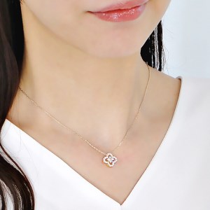 40-9-5 ネックレスK18YG ダイヤモンド0.40ct 四つ葉ペンダントお花フラワークローバーイエローゴールド【f170-k18yg-d】 ALPAZ045