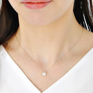 35-9-2 ネックレスK18YG ダイヤモンド0.26ct フラワーモチーフリバーシブルペンダント伏せ込み裏ブルーダイヤ【f171-k18yg-1】 ALPAZ038