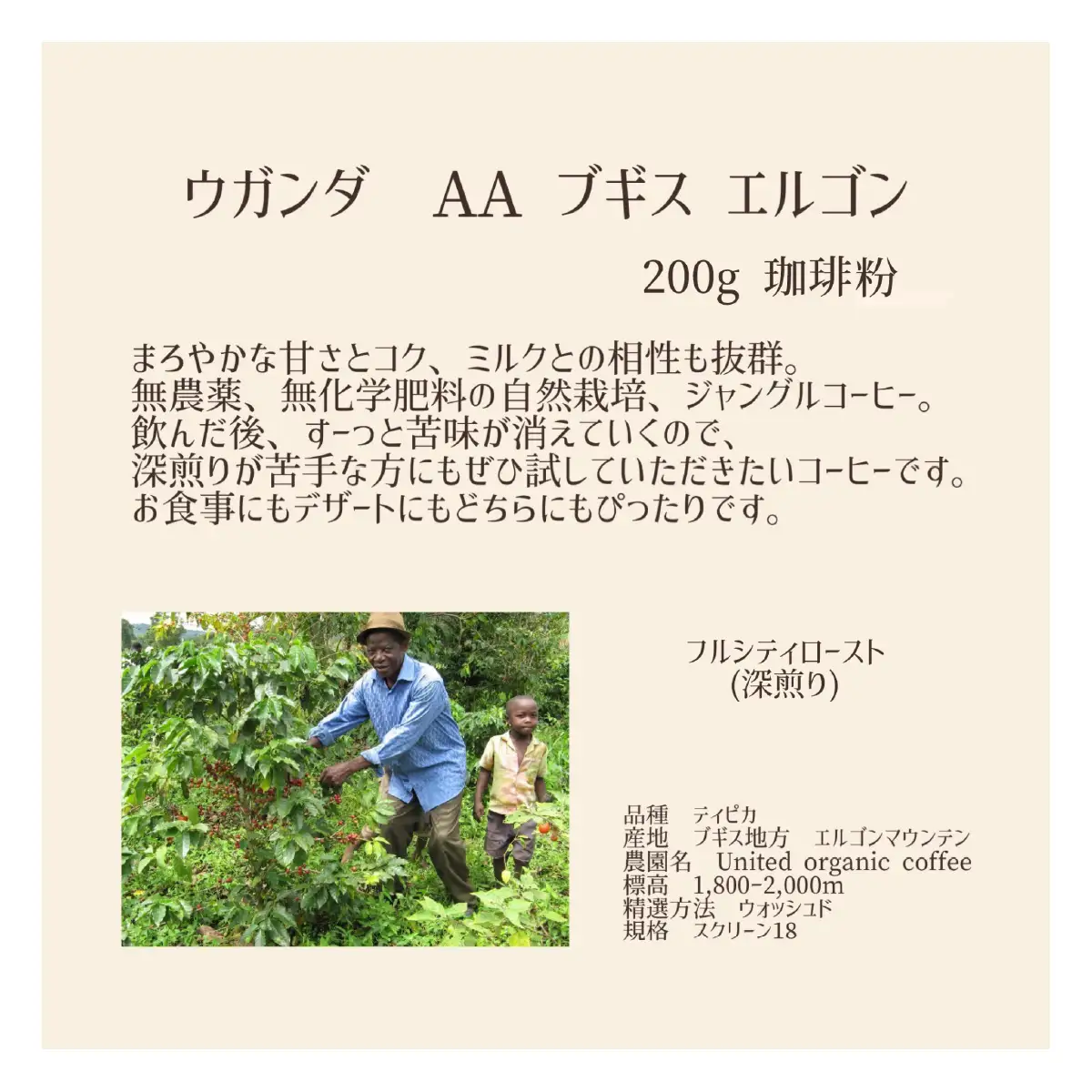 【上田珈琲豆焙煎堂】珈琲豆 深煎り2種×200ｇインドネシアマンデリン・ウガンダAA【粉】 HNNBM002