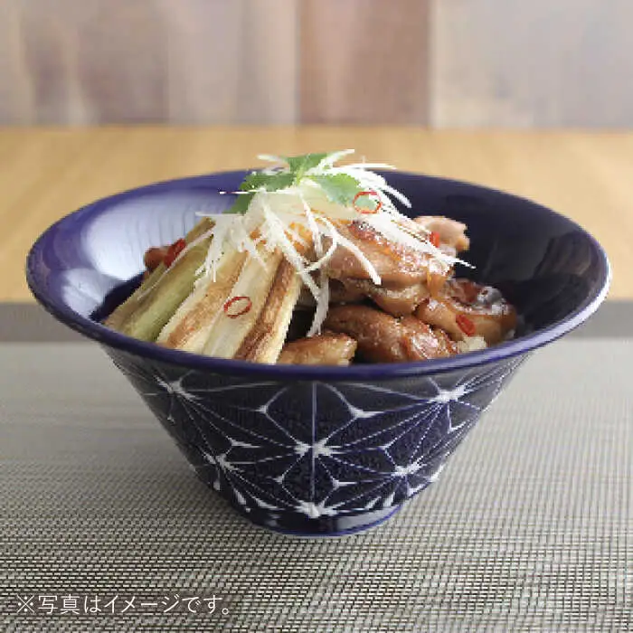 【波佐見焼】ホワイトライン麻 どんぶり マットブラック 食器 皿 【翔芳窯】 [FE100] 波佐見焼