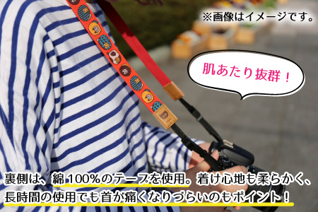 「オリボンカメラストラップ」 まんまる猫リボン(ホワイト) [A-3307_03]