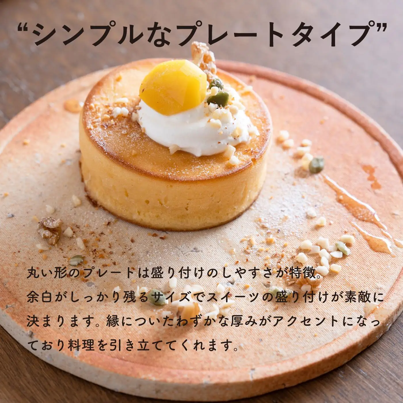【信楽焼・明山】古信楽丸プレート L (緋色)　ks-03 (176777-40037159-hi)