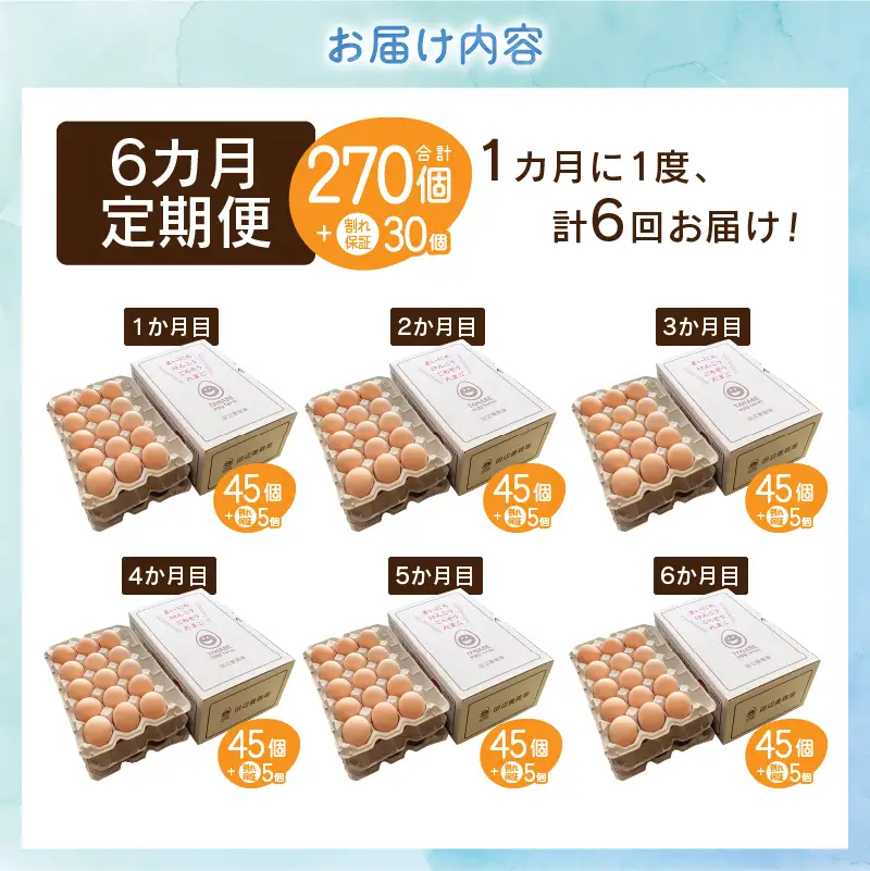 【6ヶ月定期便】”忍野の卵”旨味のピンク玉50個 卵