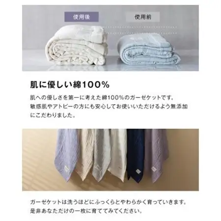 【8重ガーゼケット  ベビーサイズ ネイビー】85×115cm 大阪府忠岡町産【1324829】