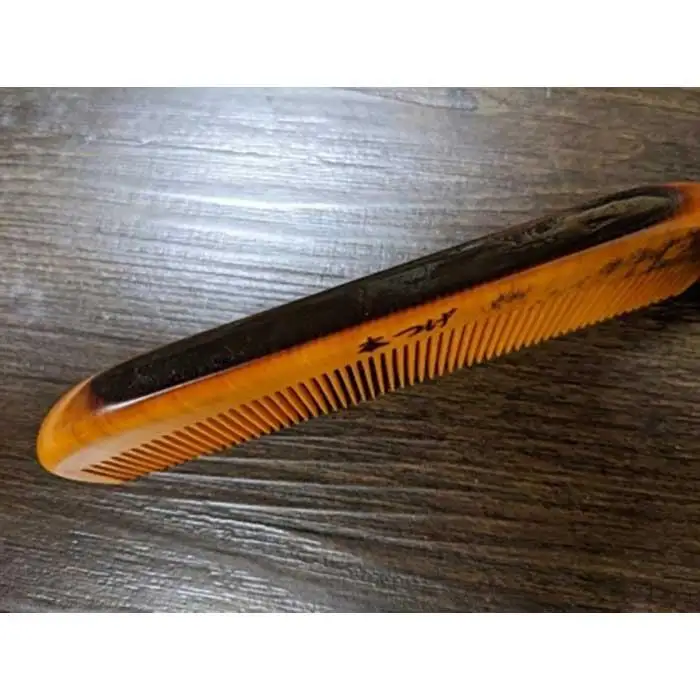 つげ櫛の櫛留商店　本つげ材すす櫛（中歯）袋付　※約１３．５ｃｍ