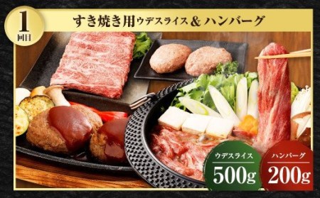 【定期便年3回】九州産黒毛和牛 3つの味が楽しめる贅沢定期便 合計2.2㎏