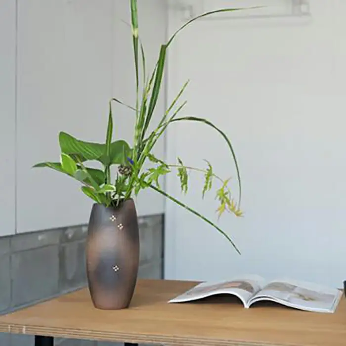 小花金彩投入花器　B93-12　信楽焼・明山 (176778-40037352)