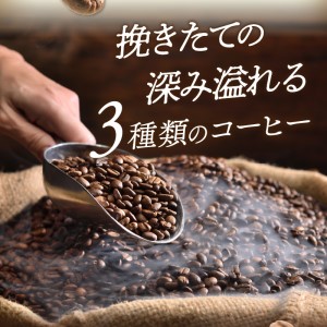 三種の自家焙煎コーヒー豆　飲み比べセット カフェドバルビゾン【016-0011】