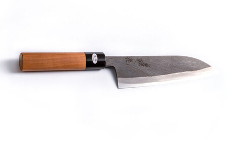 包丁 玉鋼割込三徳包丁　越後 司作 片刃（右利き） 18cm [AIAV022] 包丁