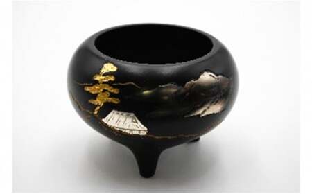 【高岡銅器】彫金香炉 松に山水 民芸品 工芸品 雑貨 日用品 不老長寿 象徴 伝統工芸士 桐箱入り  FAD-0943