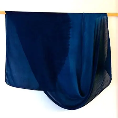 藍染めストール　yamanobe  フリンジなし　_装飾品・工芸品 ショール・ストール 服飾小物 _【1087440】