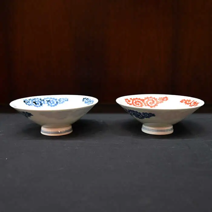 【波佐見焼】はさみ平茶碗 蛸唐草（呉・朱） 茶碗 ペア 食器 皿 【協立陶器】 [TC88] 波佐見焼