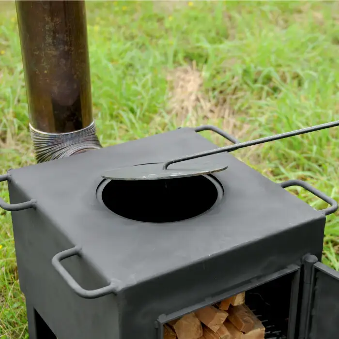 薪ストーブ兼焼き台【外装鉄板：3.2㎜・重量52.5㎏】【31001】