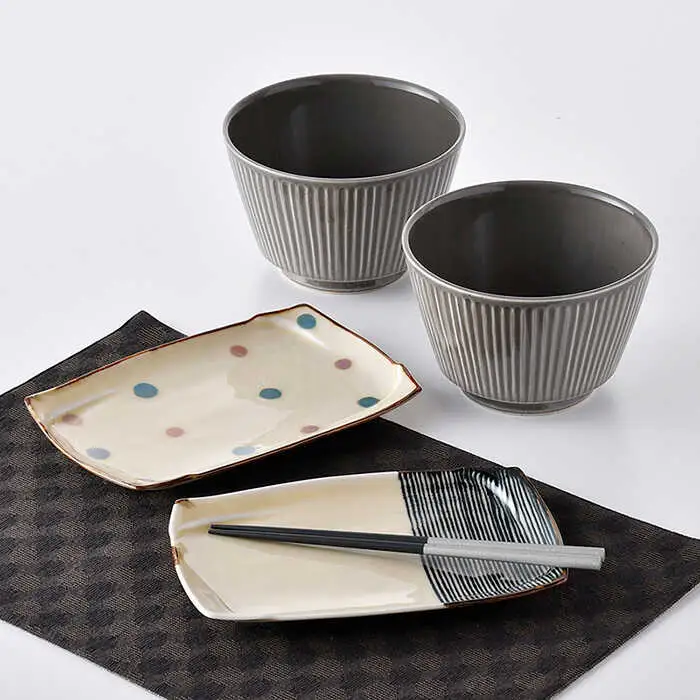 NB 99【波佐見焼】大人気 どんぶり 角皿 含む オリジナルセットアップ商品 食器 皿 【陶もと/大貴セラミックス】 [NB99] 波佐見焼