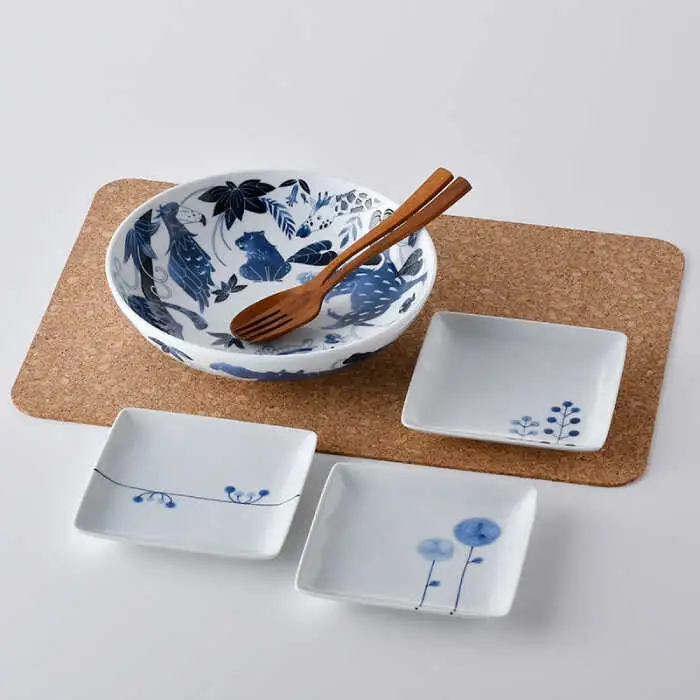 NB 105【波佐見焼】大人気 ボウル 角皿 含む オリジナルセットアップ商品 食器 皿 【浜陶/natural69】 [NB105] 波佐見焼