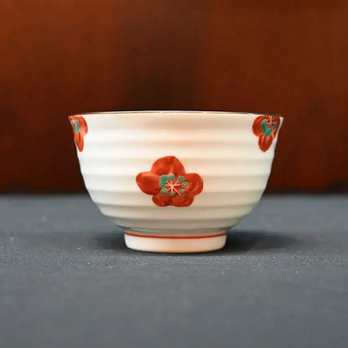 【波佐見焼】赤絵梅 湯呑み ポット 茶器 6点セット 食器 皿 【協立陶器】 [TC98] 波佐見焼