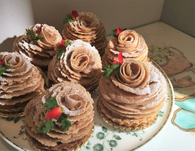 ごろっと幸せ一粒　薔薇の贅沢モンブラン 3個セット 栗 甘露煮 マロン スイーツ デザート 花びら バラ 薔薇 タルト ケーキ みりん 秋 H080-055