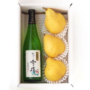 【2026年先行予約】日本酒 地酒「越乃雪椿（花）720ml」と西洋梨「ル・レクチェ1kg」セット 雪椿酒造 樋口農園《11月下旬以降順次発送》