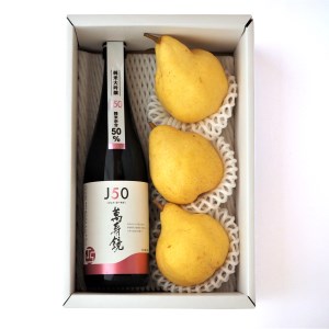 【2026年先行予約】日本酒 地酒「マスカガミJ50 720ml」と西洋梨「ル・レクチェ1kg」セット 樋口農園《11月下旬以降順次発送》