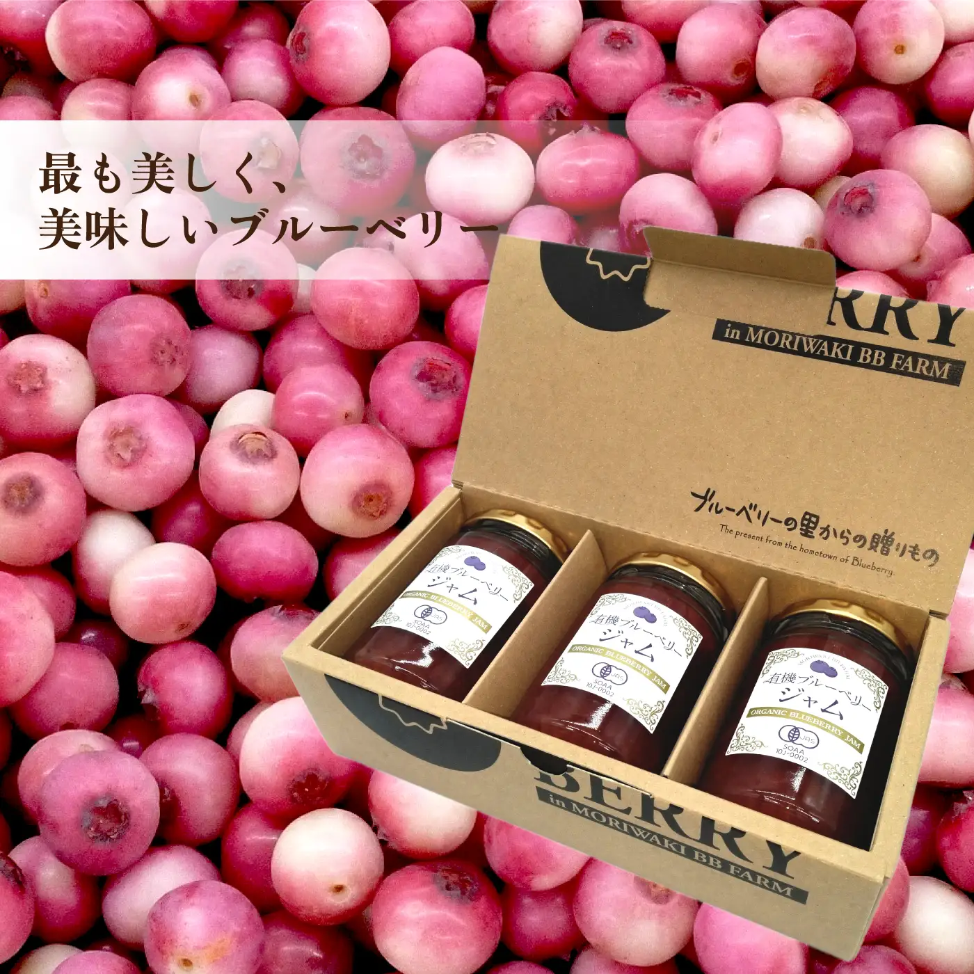 有機ブルーベリージャム　ピンク（150g×3本）