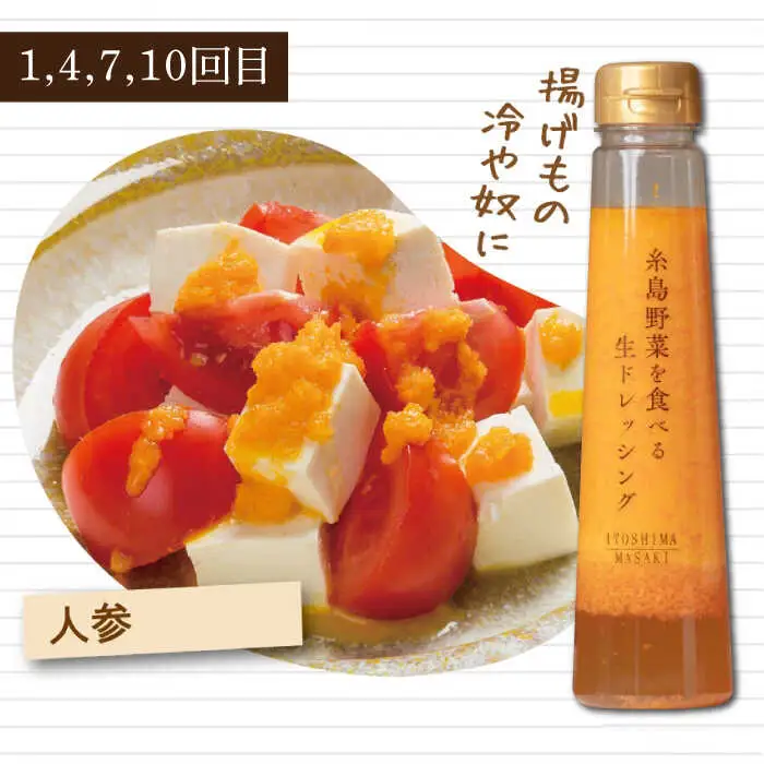 【全12回定期便】糸島野菜を食べる生ドレッシング 3本 × 3種 詰め合わせ セット （ 人参 / 玉葱 / ルッコラレモン ） 糸島市 / 糸島正キ [AQA034]