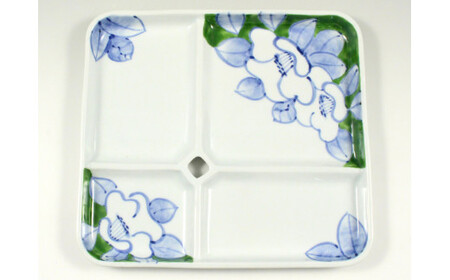 有田焼 One Plate 1+3 椿(緑) 三光堂 皿 食器 dv002
