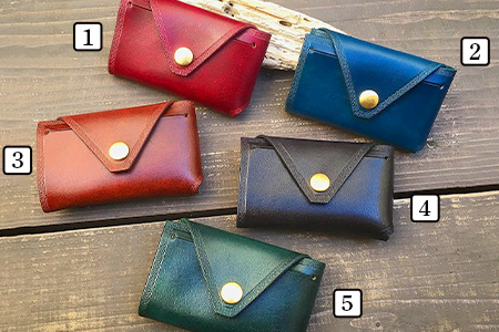 【革細工】コンパクトウォレット 本革 財布 ミニ財布 二つ折り財布 レザークラフト 手作り 革小物 ギフト プレゼント 佐賀県 鹿島市 C-53