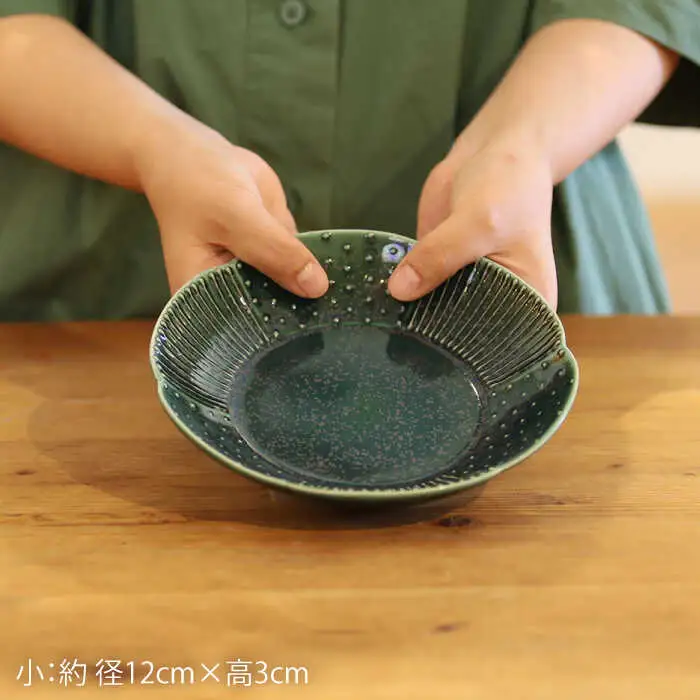 輪花皿大小2点セット NAT022  やきもの 食器