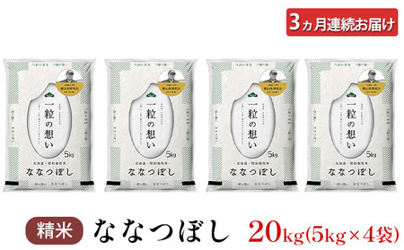 3ヵ月定期便 北海道産ななつぼし 20kg 銀山米 ななつぼし