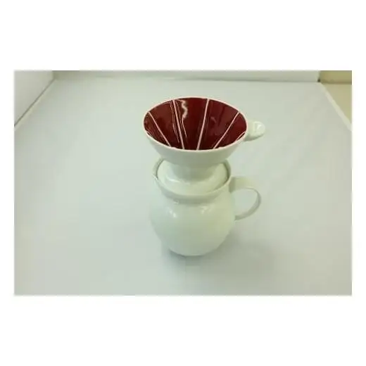 辰砂釉の陶芸作品「コーヒードリッパー・サーバーセット」【18111】